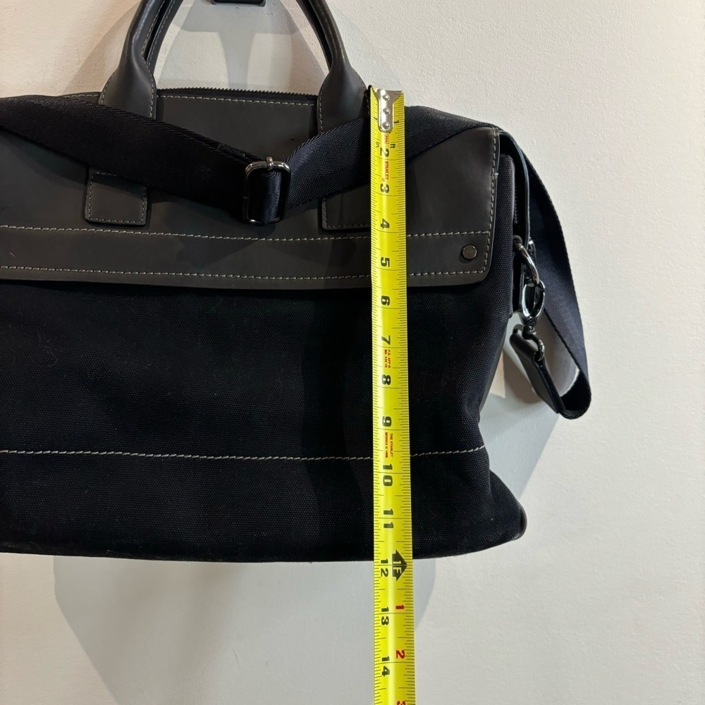 DANIER Canvas and Leather Multiple Pockets Shoulder Strap Laptop Messenger Bag - Picture 6 of 12